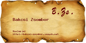 Bakcsi Zsombor névjegykártya